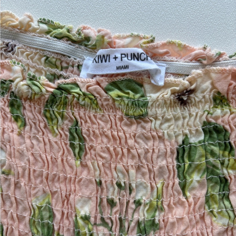 Kiwi + Punch Miami large smocked floral tiered sundress dress multicolor prairie - Picture 3 of 11